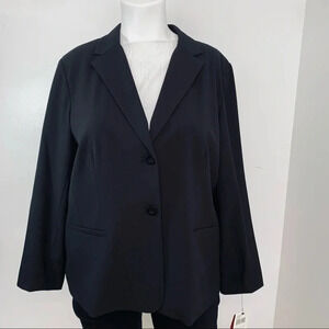 Vintage Emme‎ Blazer Jacket Woman 18 Black Shimmer Nights Classic Career  NEW